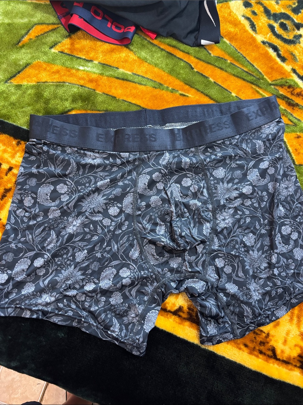 Express Men's Floral Boxer Briefs - Black & Gray